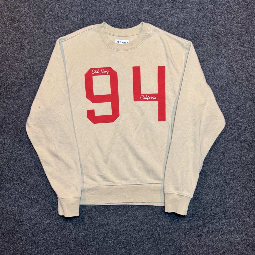 Old Navy 94 California Graphic Sweatshirt Mens Medium Beige Tan Fleece Pullover